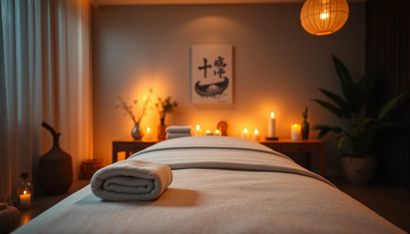 Relaxation through 오산출장마사지 in a soothing spa-like setting with massage table.