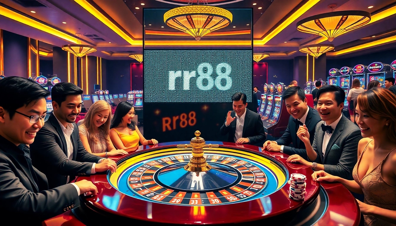 Engaged players enjoying a vibrant roulette game at rr88 casino.