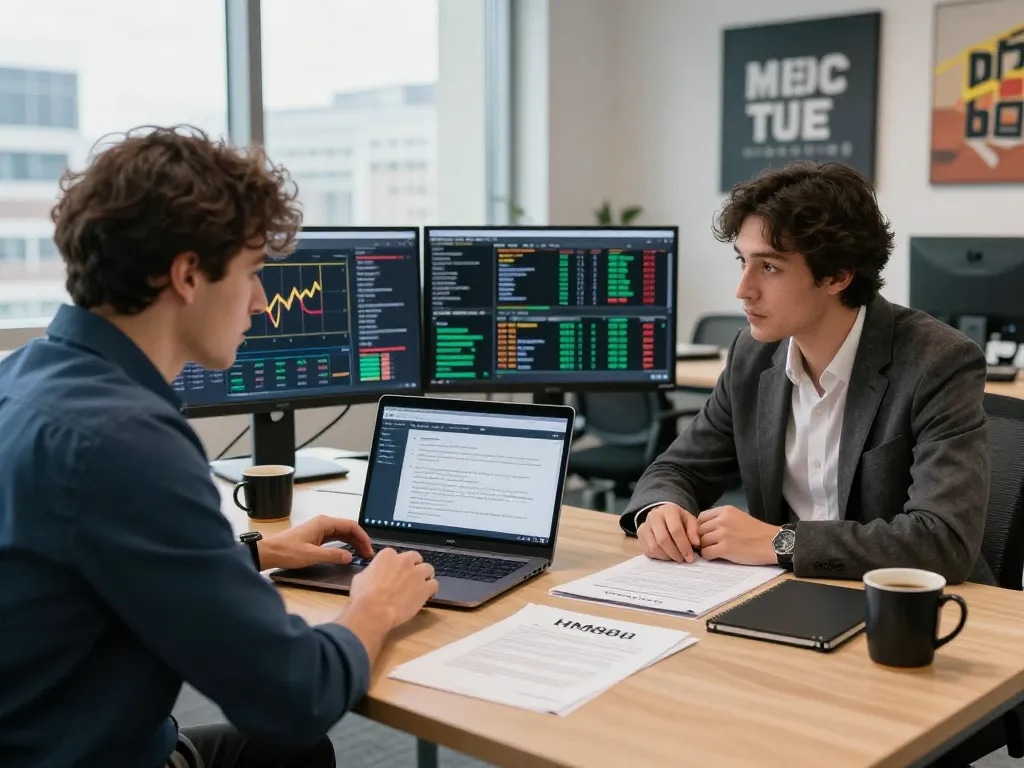 hm88 đối tác business partners discussing betting strategy in a modern office