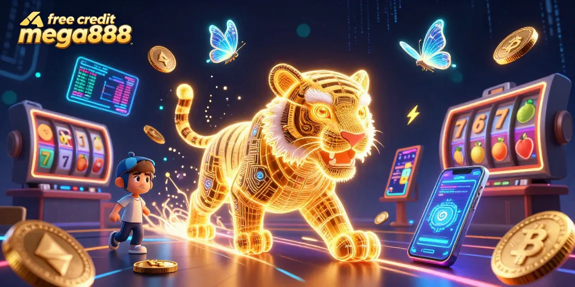 Play with free credit mega888 and explore thrilling slots in a vibrant digital casino scene.