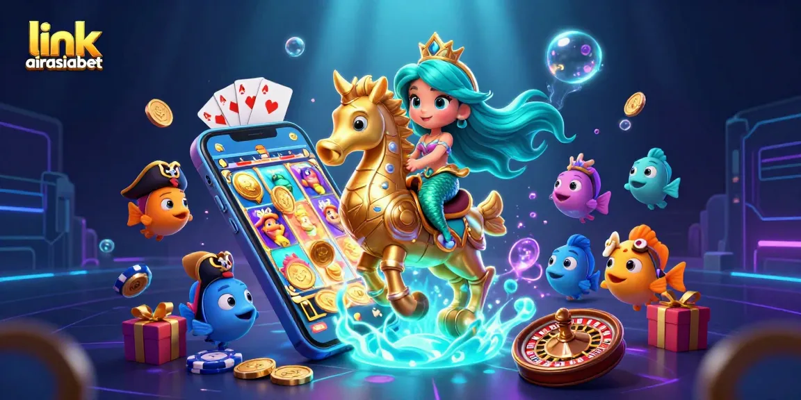 Embrace thrilling wins with link airasiabet, featuring a mermaid and seahorse in a vibrant casino scene.