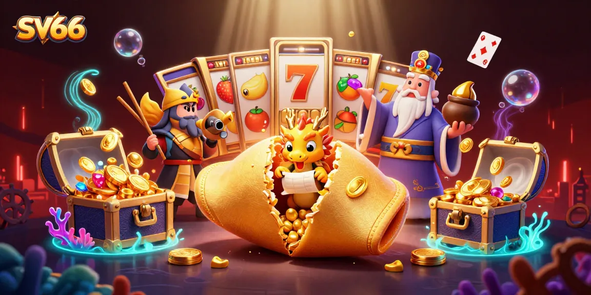Experience the thrilling world of SV66 with vibrant casino elements and charming characters in action.