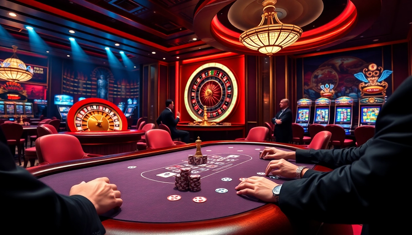 Action-packed poker game at a luxurious casino table showcasing https://rr9957.com/ betting strategies.
