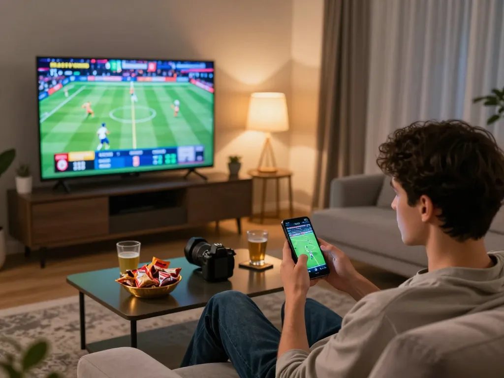 Betting on uk88 com while enjoying an exciting live sports event at home.
