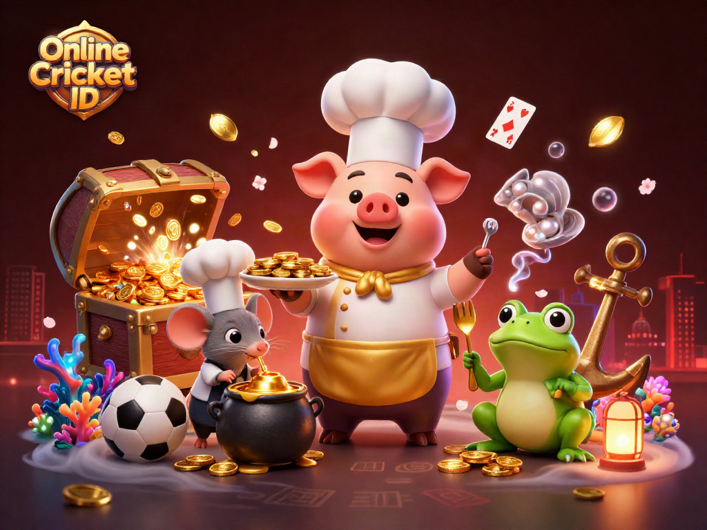 Bet with confidence using Online Cricket ID, featuring vibrant 3D characters in a dynamic gambling scene.