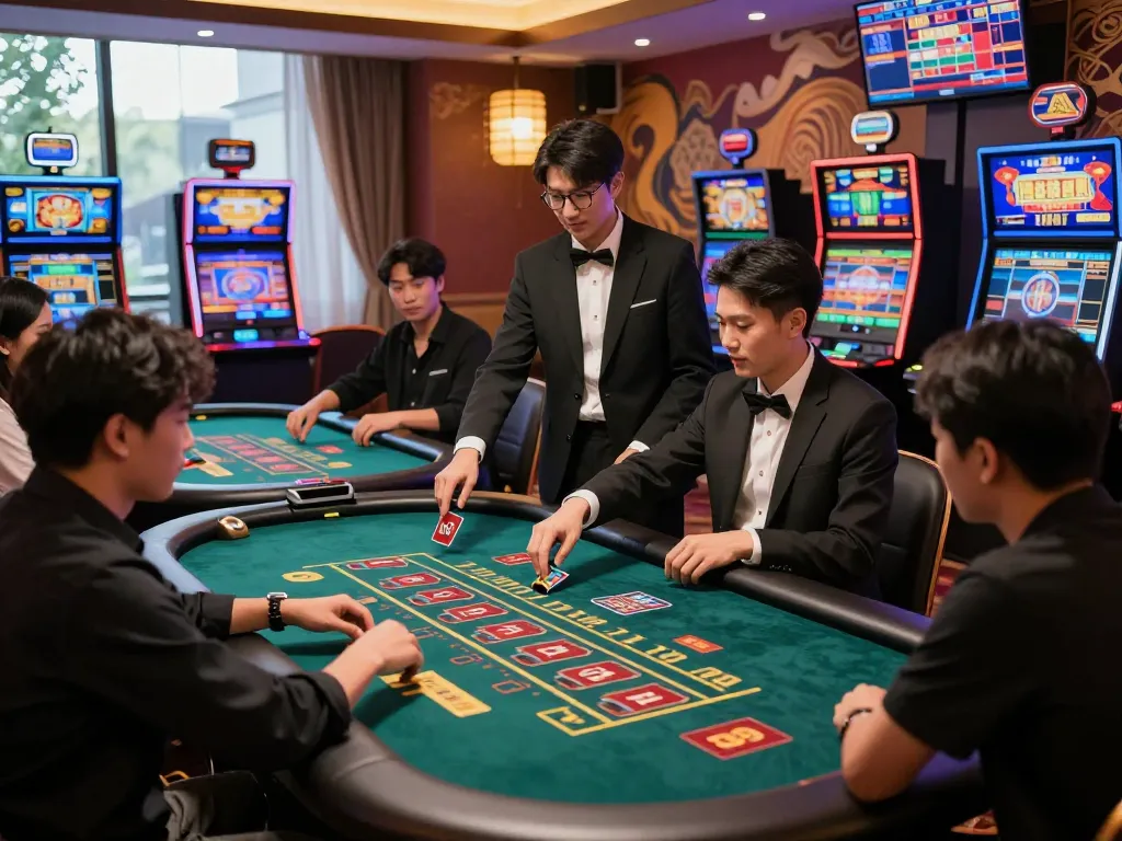 Exciting AF88 đối tác live dealer games in action, showcasing players enjoying a vibrant casino environment.