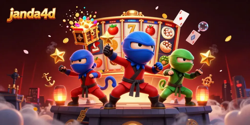 JANDA4D menawarkan pengalaman bermain slot yang seru dengan tim ninja chameleon dan elemen kasino menarik.