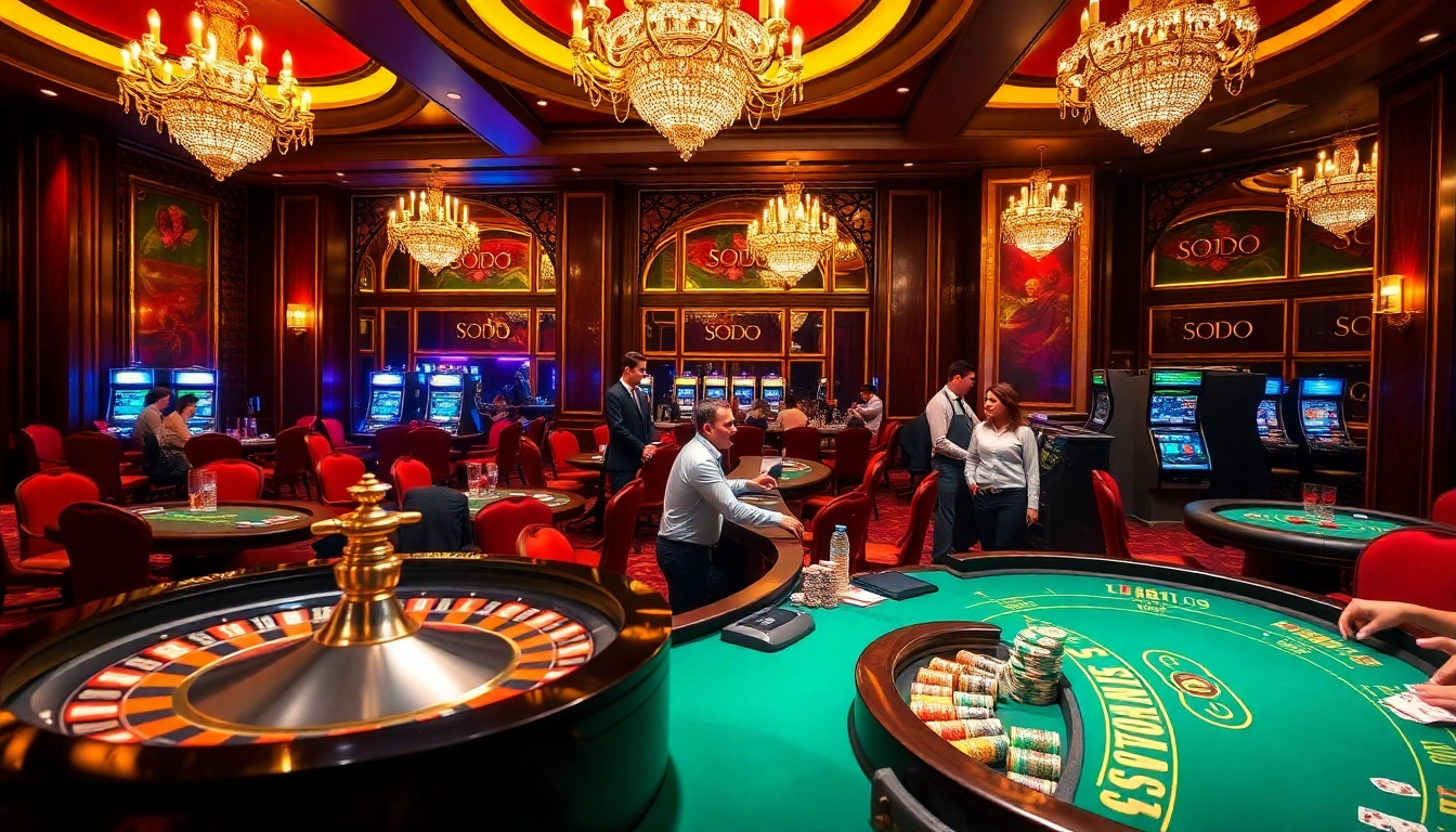 Experience the excitement at SODO CASINO with vibrant gaming tables and luxurious decor.