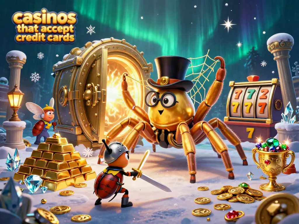 Experience the adventure at casinos that accept credit cards with animated characters amidst a wealth of gaming treasures.