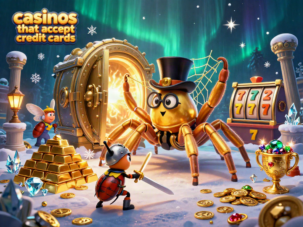 Experience the adventure at casinos that accept credit cards with animated characters amidst a wealth of gaming treasures.