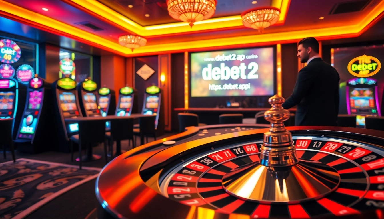 Experience thrill at https://debet2.app/ with vibrant casino games like poker and roulette, in a luxurious setting.
