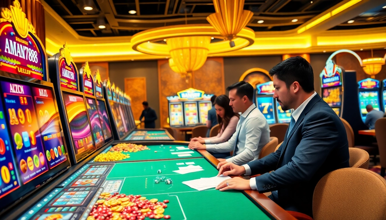 Rasakan sensasi menang di AMAN788 dengan adegan permainan mesin slot online yang menarik.