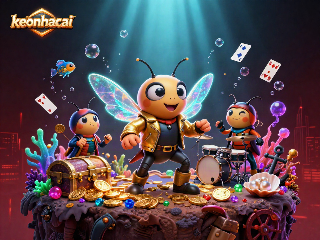 Engage with keonhacai's thrilling casino scene, featuring vibrant characters and game elements filled with fun.