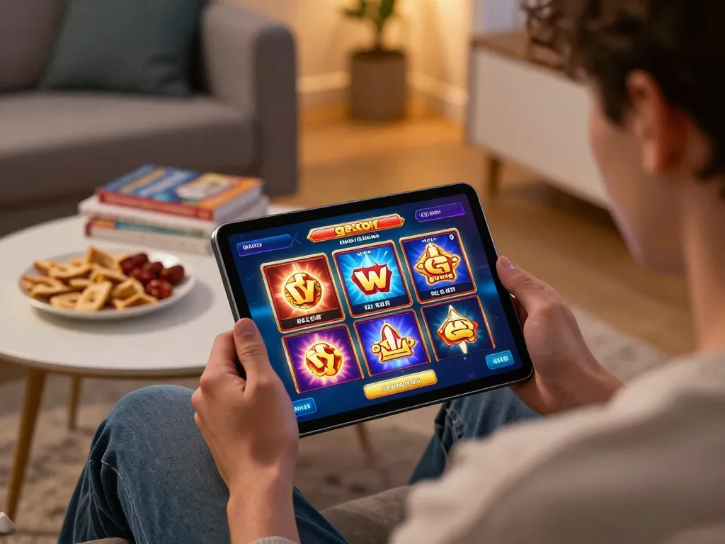 Engaging in online slot games on a tablet featuring the link gacor for better chances of winning.