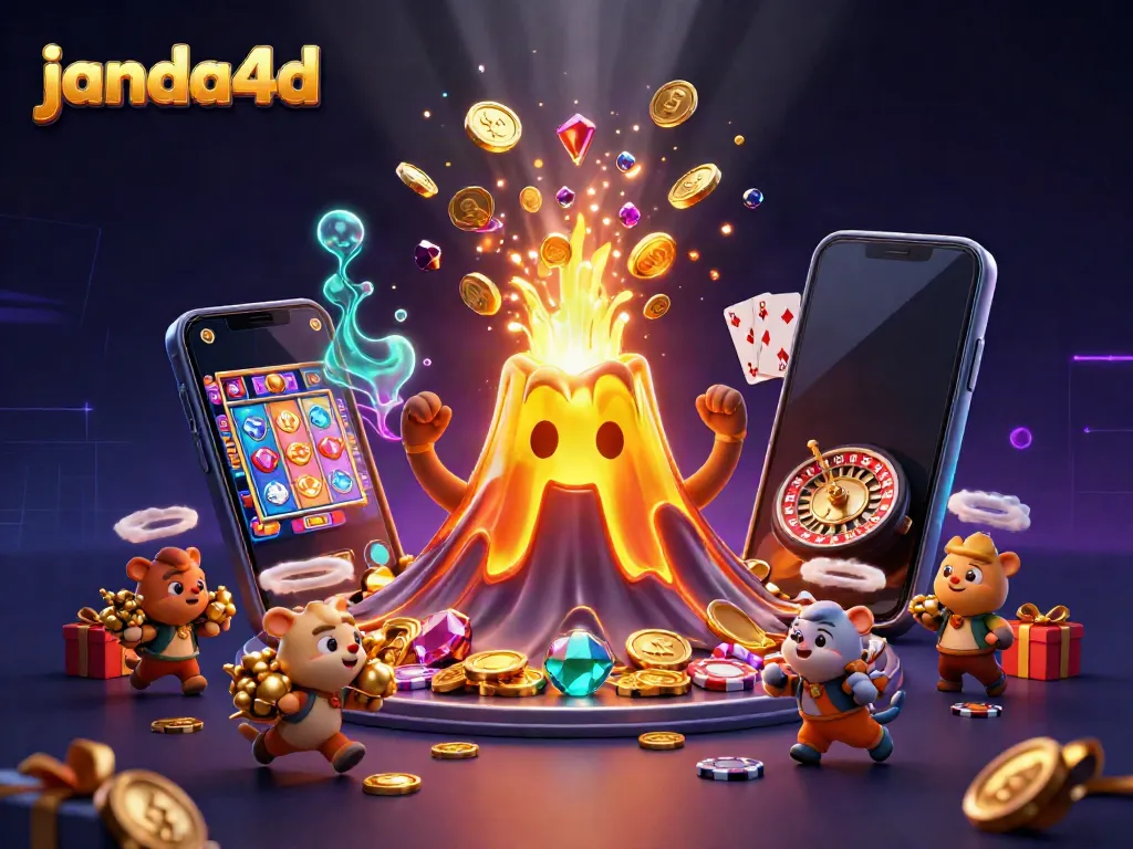 Janda4D menghadirkan keseruan bermain dengan ilustrasi gunung emas yang memunculkan harta serta tema permainan slot yang menarik.