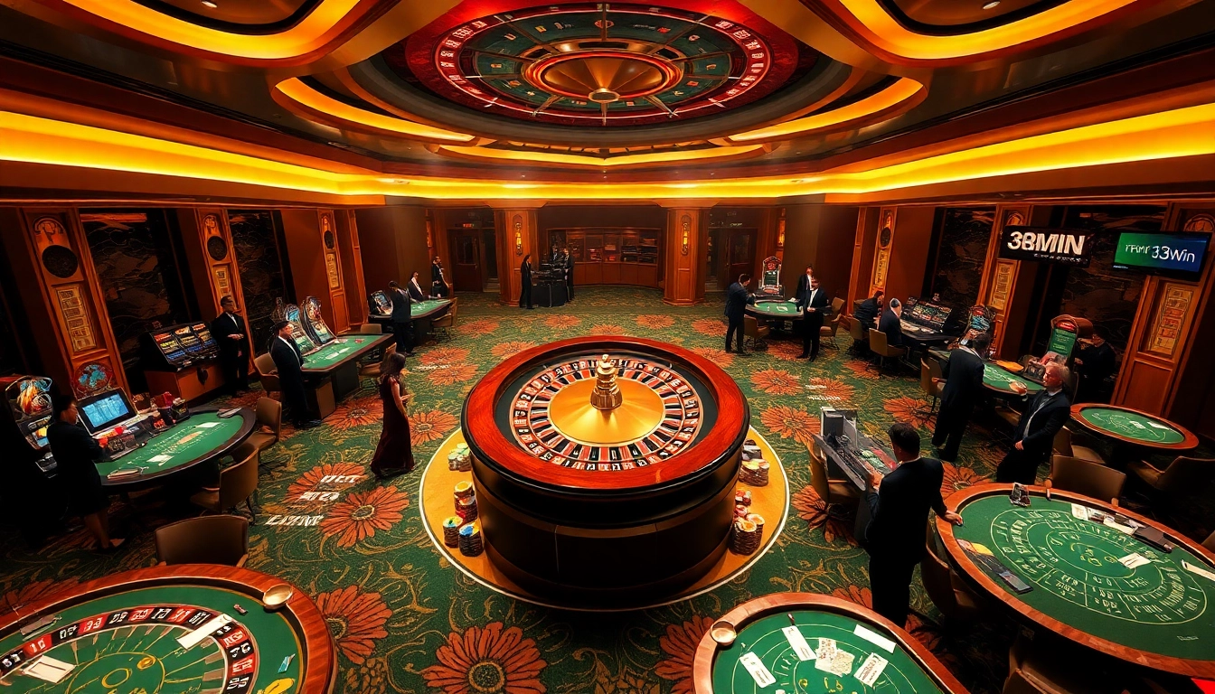Experience the excitement of 13Win with stylish players engaging at elegant casino tables.