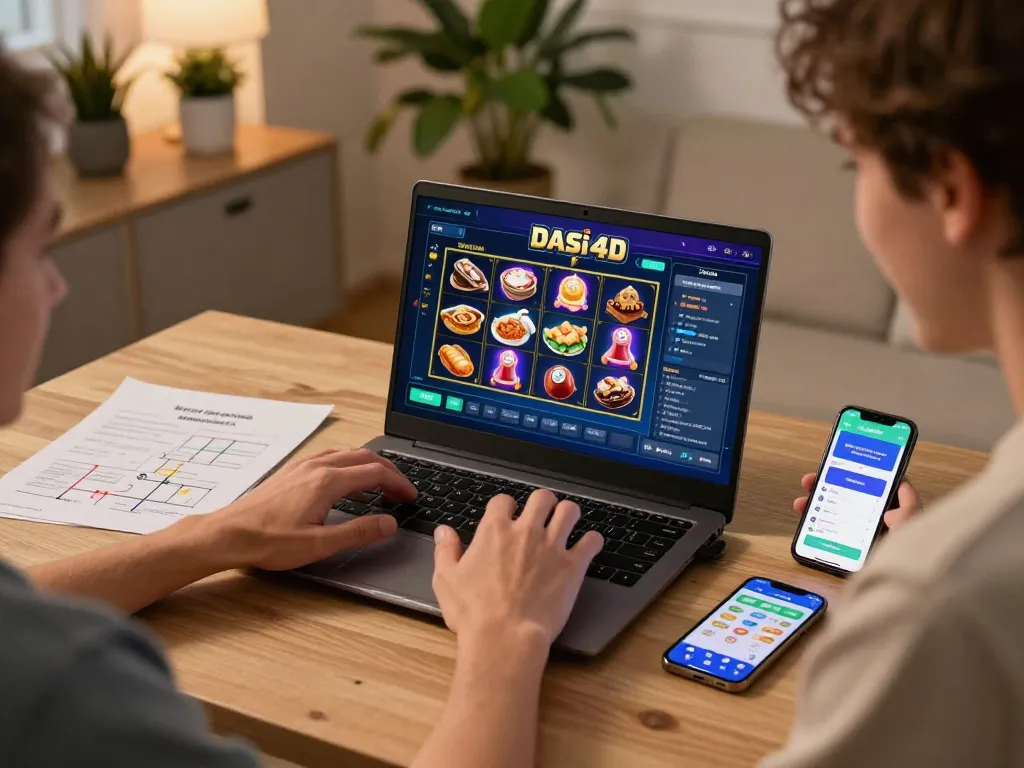 Pemain sedang beraksi dengan catatan strategis dalam gameplay rumah DASI4D slot.