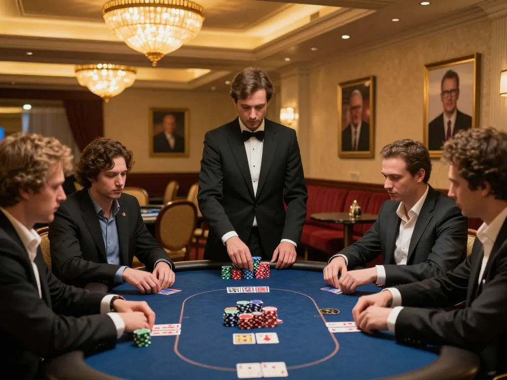 cm88 players engaging in a high-stakes poker game at a luxurious casino table