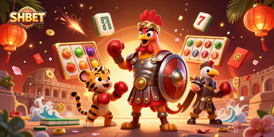 Win big with SHBET's thrilling casino games featuring dynamic characters and vibrant elements.