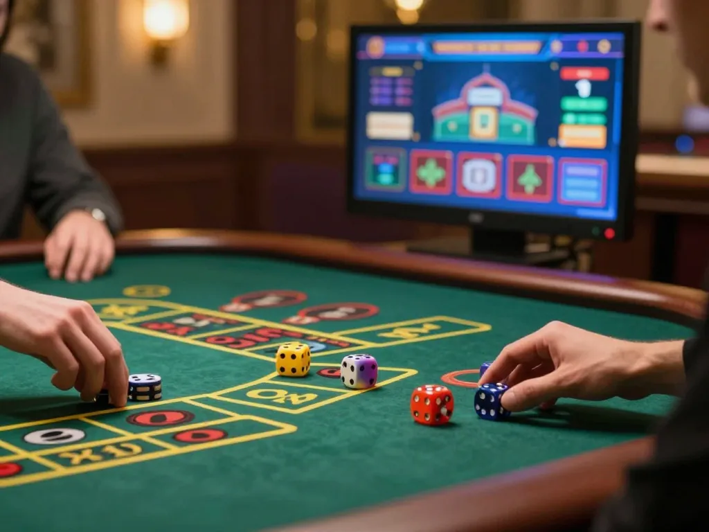 Experience thrilling Sicbo action with colorful dice rolling in a dynamic online gaming environment