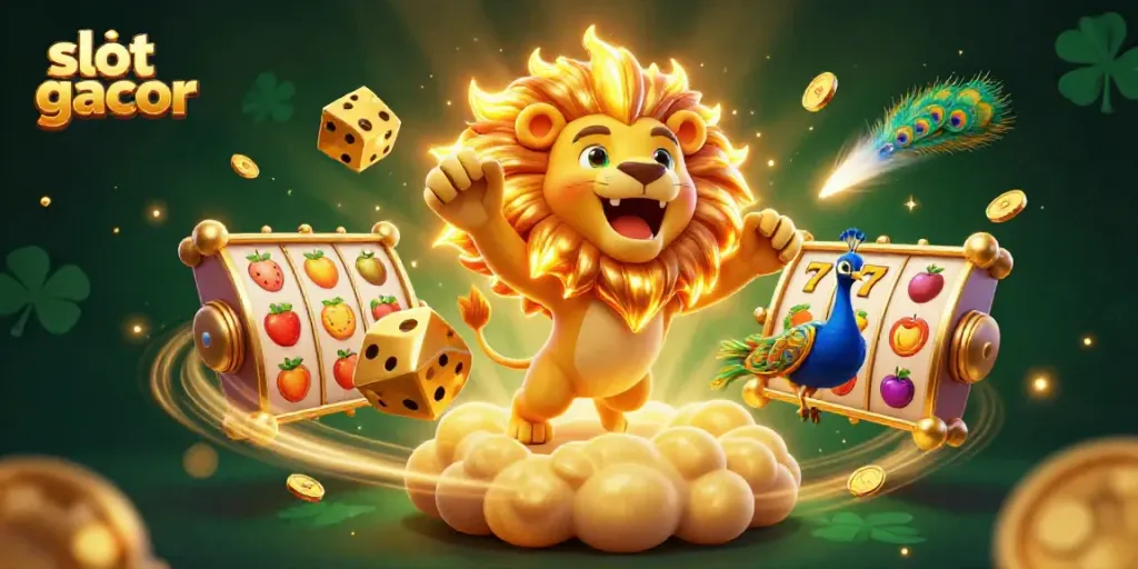 Experience slot gacor excitement with colorful slot reels and golden elements for thrilling wins.