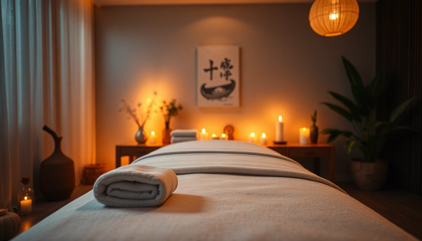 Relaxation through 오산출장마사지 in a soothing spa-like setting with massage table.