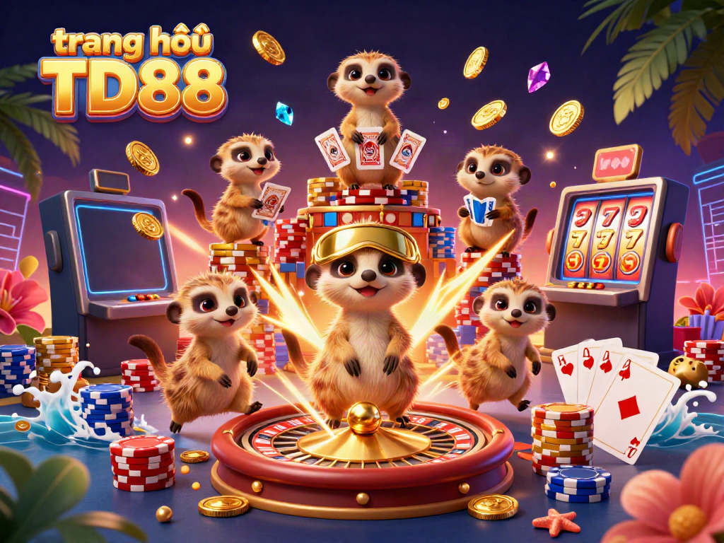 Experience the lively scenes of trang chủ TD88 with meerkats in a colorful casino setting.