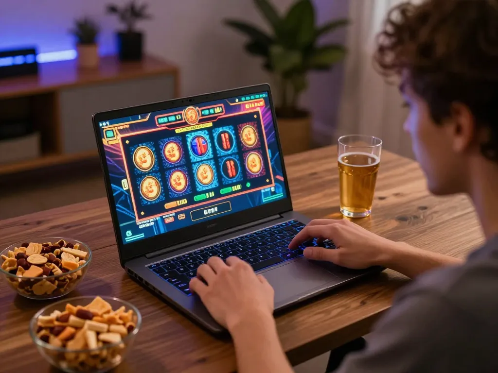 Gsc108 Daftar untuk pengaturan permainan slot online dengan pemain antusias dan visual yang cerah.