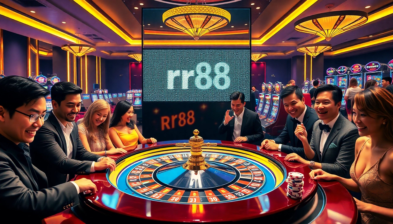 Engaged players enjoying a vibrant roulette game at rr88 casino.