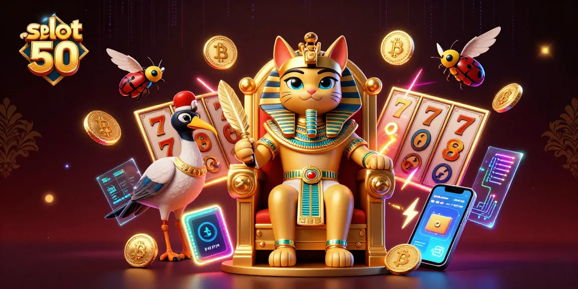 Experience thrilling wins with slot bet 50 in this vibrant 3D casino scene!