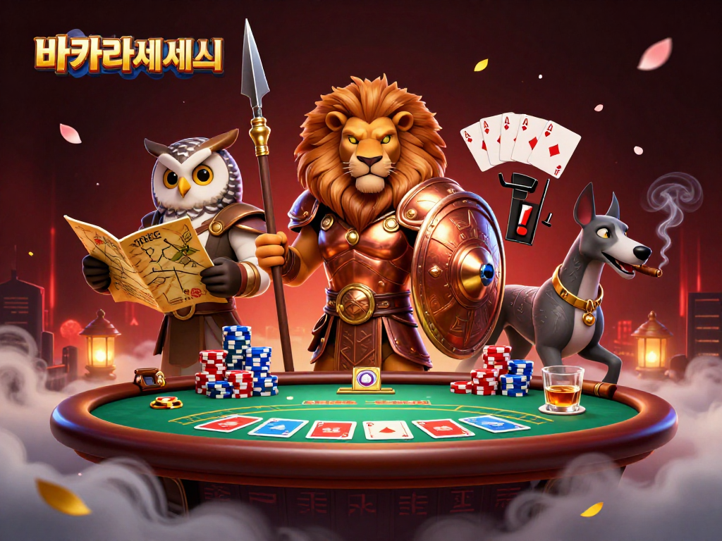 바카라사이트에서 실시간 게임의 몰입감을 느끼는 모습, 화려한 요소들로 가득 채워진 장면입니다.