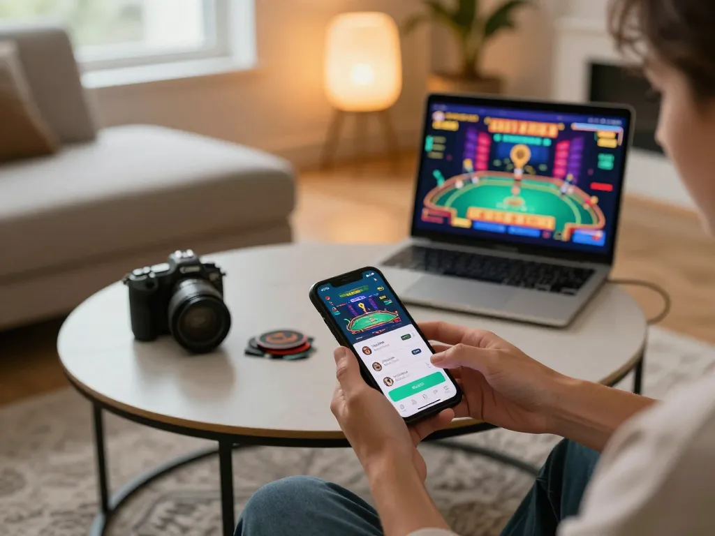 Playing w4u on a smartphone while enjoying the comfort of home gaming