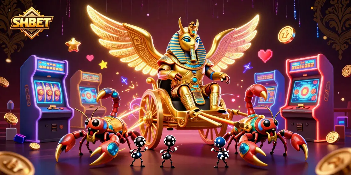 Engage with SHBET's vibrant casino world through a thrilling 3D illustration featuring exciting gaming elements.