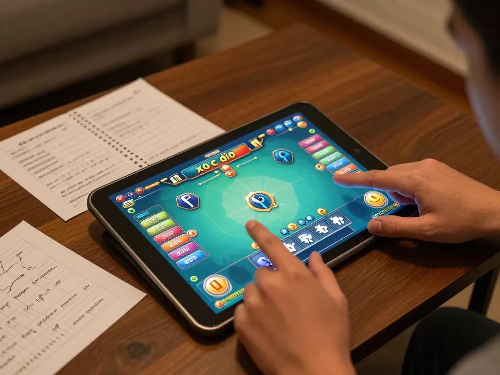 Xóc đĩa online players engaging in strategic gameplay with vibrant interface showcasing betting options.