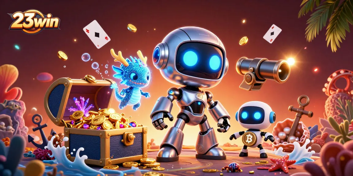Experience thrilling wins at 23win with the exciting casino adventure, featuring dynamic characters and card elements.