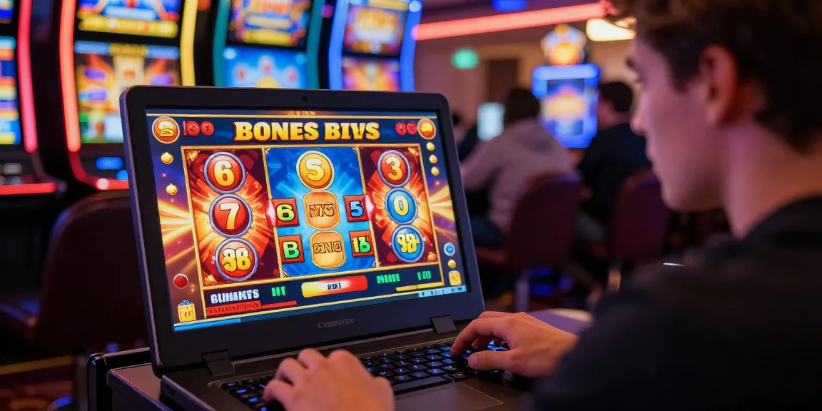 Engaged player exploring bonus buy slots UK in a vibrant online casino environment with animated game features.