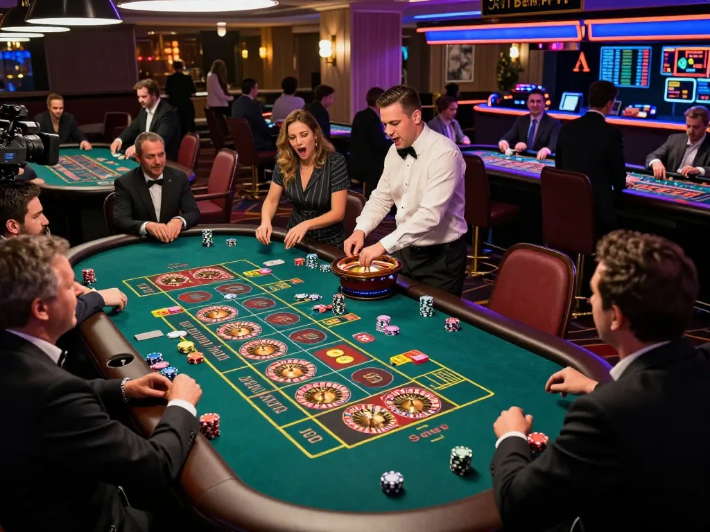Playing roulette at the casino while looking for ทางเข้า m104 with thrilling gameplay and vibrant atmosphere.
