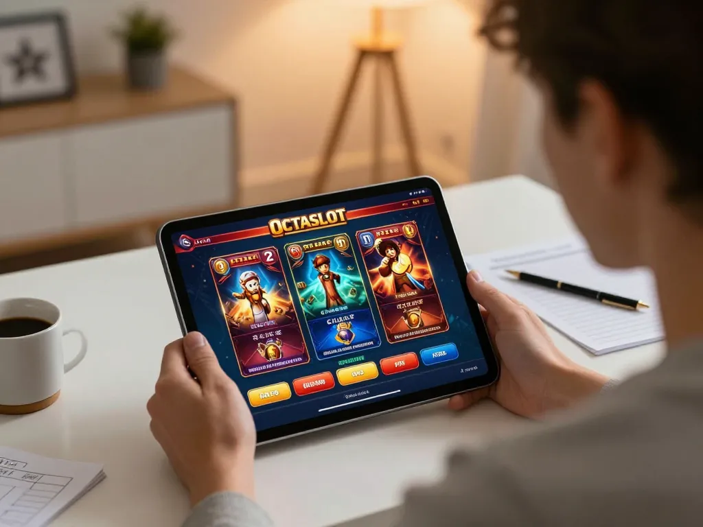 Engaging online gaming session with OCTASLOT interface showcasing vibrant casino options.
