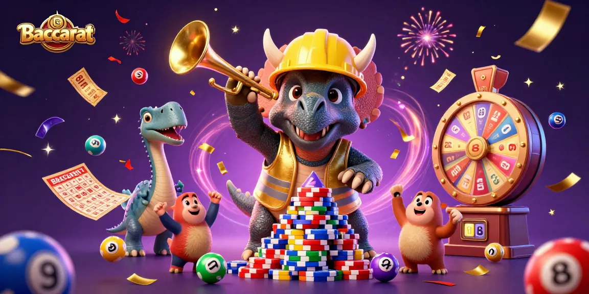 Baccarat players engaging in a vibrant casino scene with colorful elements and dynamic actions.